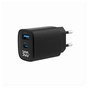 Зарядний пристрій Gembird 1xUSB-A (QC3.0 18W) + 1 Type-C (PD20W) LCD black (TA-UC-PDQC30LCD-BK-01) - зменшене зображення 1