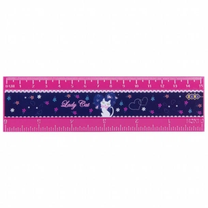 Лінійка ZiBi 15см "LADY CAT", plastic, magenta, blister (ZB.5604-29) зображення 1