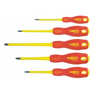 Набір викруток Neo Tools шліцева (1000 В), набір 5 шт (04-220) зображення 1