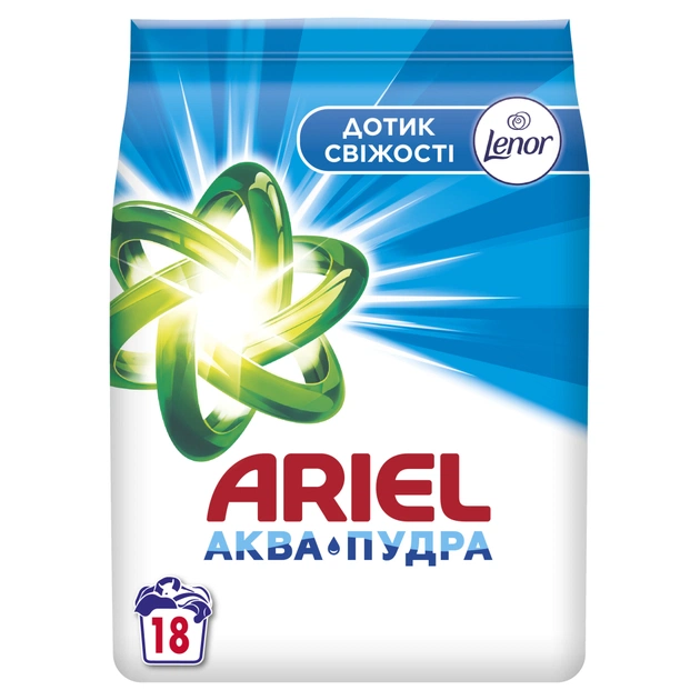 Стиральный порошок Ariel Аква-Пудра Touch of Lenor 2.7 кг (8006540536766) - изображение 1