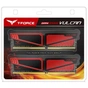 Модуль пам'яті для комп'ютера DDR4 16GB (2x8GB) 2400 MHz T-Force Vulcan Red Team (TLRED416G2400HC14DC01) - зменшене зображення 3