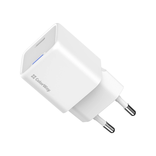 Зарядний пристрій ColorWay GaN Mini 25W PD Port PPS USB-C white (CW-CHS052PD-WT) - picture 3