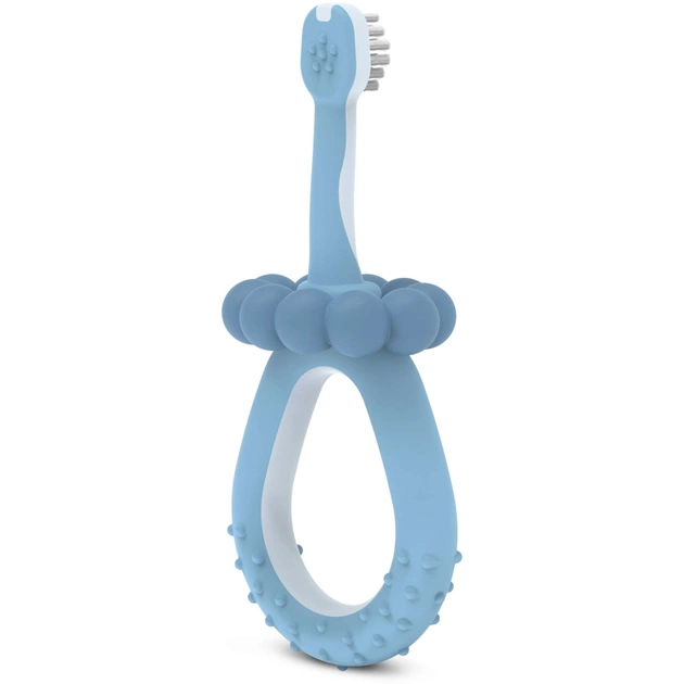 Дитяча зубна щітка Suavinex STAGE 1 з масажером від 0 до 2 років, синя (403012) - picture 2