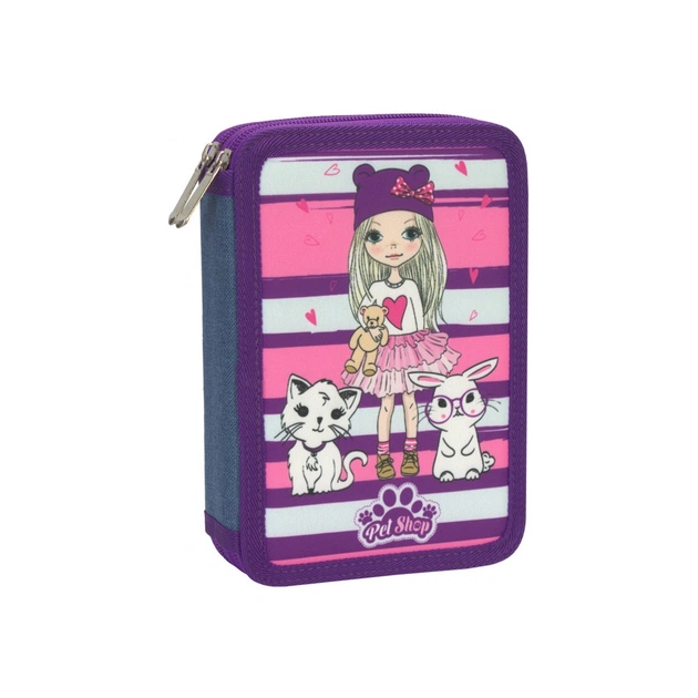 Пенал Cool For School 2 отделения с отворотами Фиолетовый (CF87280) - изображение 1