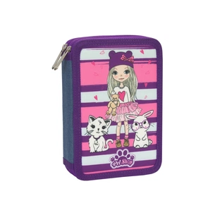 Пенал Cool For School 2 відділення з відворотами Фіолетовий (CF87280) зображення 1