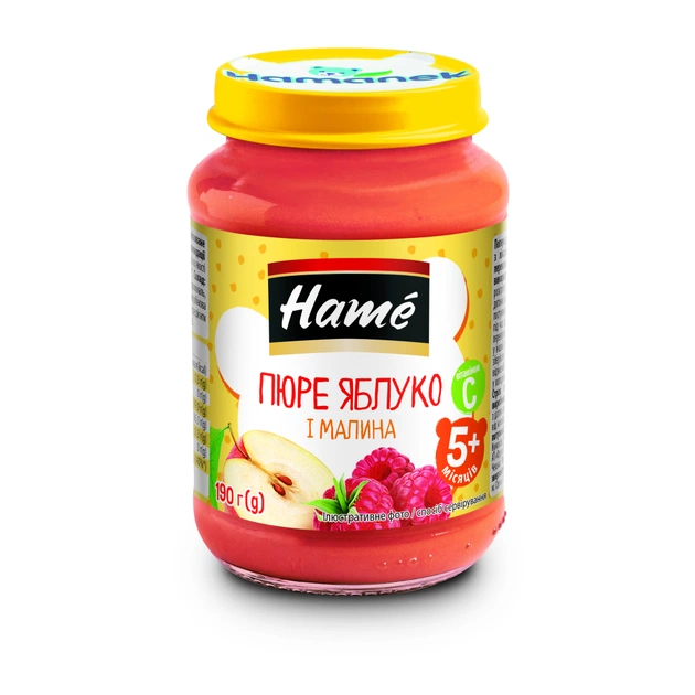Дитяче пюре Hame Яблуко і малина, 190 г (8595139703783) - изображение 1