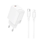 Зарядний пристрій BOROFONE BN26 Fuente USB-C PD20W + cable USB-C to Lightning White (6941991120244) - уменьшенное изображение 1