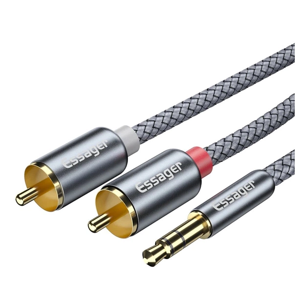 Кабель мультимедійний 3.5mm M to 2xRCA M 3.0m Essager (EYPZJ-MYC0G) - зображення 3