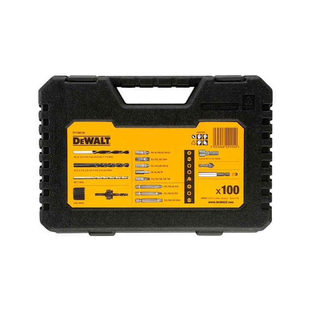 Набор сверл и бит DeWALT 100 шт, кейс (DT71563) - изображение 5