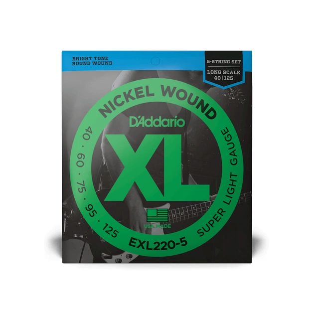 Струны для гитары D'Addario XL Nickel Wound Bass Super Light 5-String (40-125) (EXL220-5) - изображение 1