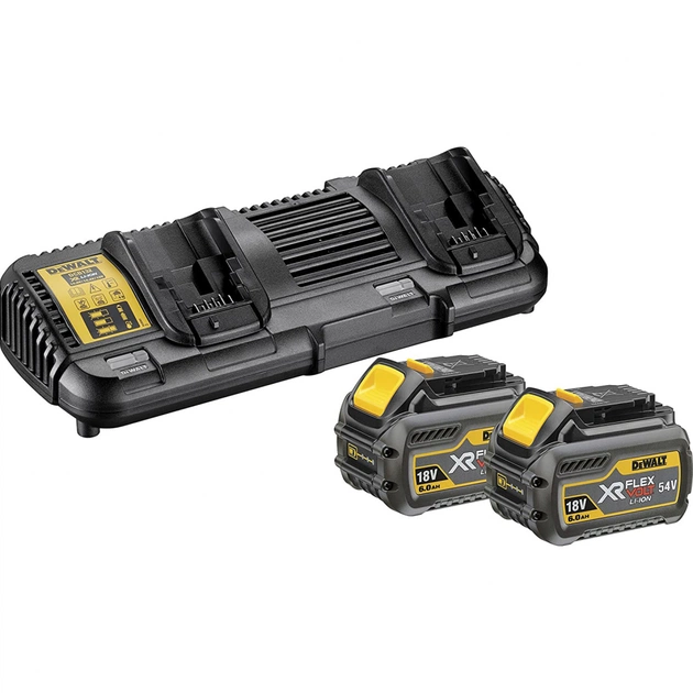 Зарядний пристрій для акумуляторів інструменту DeWALT 18 В, 54 В,4 А, 1.2 кг, 2 аккумулятора (DCB132T2) - зображення 1