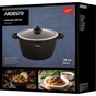 Каструля Ardesto Gemini Anzio скляна кришка 28 см 6,4 л чорна (AR2426GE) - зменшене зображення 10