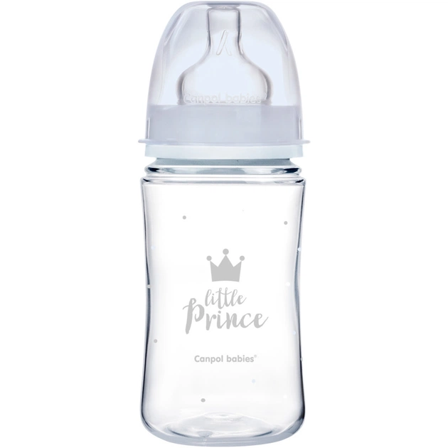 Бутылочка для кормления Canpol babies Royal Baby с широким отверстием 240 мл Синяя (35/234_blu) - изображение 1
