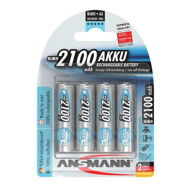 Аккумуляторы Ansmann AA/HR06 NI-MH 2100 mAh BL 4 шт - изображение 2