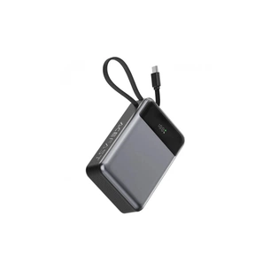 Батарея універсальна Acefast 20000mAh 65W PD, QC/3.0 USB-A+USB-C In/Out,build-in cable M21 Black-Gray (6974316283898) зображення 1