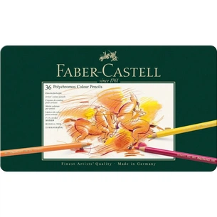 Олівці кольорові Faber-Castell POLYCHROMOS 36 кольорів в металевій коробці, 110036 (15442) зображення 1