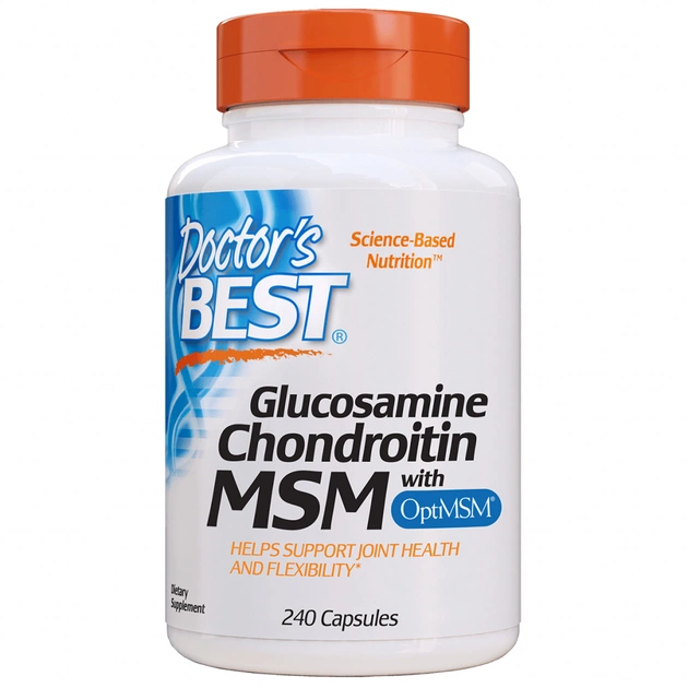 Витаминно-минеральный комплекс Doctor's Best Глюкозамин & Хондроитин & МСМ, OptiMSM, 240 капсул (DRB-00081) - изображение 1