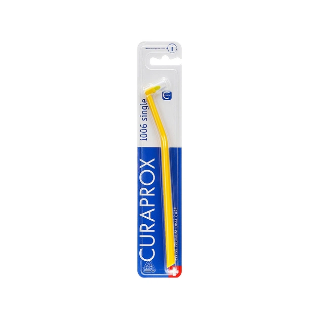 Зубна щітка Curaprox CS 1006 Single & Sulcular 6 мм Монопучкова Жовта (CS 1006-12) - изображение 1