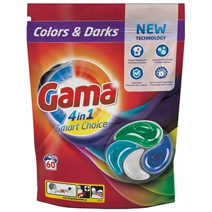 Капсули для прання Gama Color & Darks 4 в 1 для кольорової та темної білизни 60 шт. (8435495831310/8435495836759) зображення 1