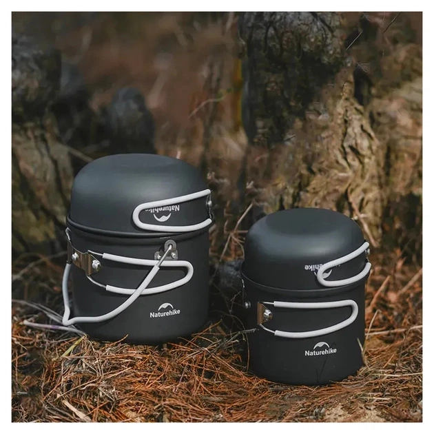 Набір туристичного посуду Naturehike NH18T018-G, алюміній, 2 каструлі, 2 кришки (6927595785515) - picture 10