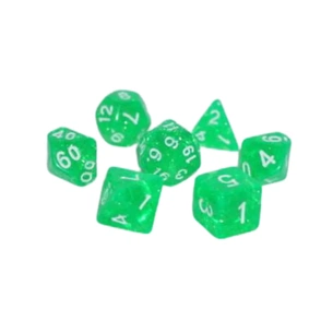 Набір кубиків для настільних ігор Games 7 Days Glitter 7 Dice Set - Light Green (g7dglit05) зображення 1
