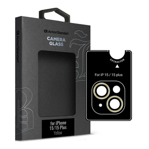 Скло захисне Armorstandart Camera glass Supreme Black Icon iPhone 15/15 Plus Yellow (ARM76587) зображення 1