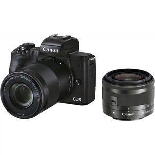 Цифровий фотоапарат Canon EOS M50 Mk2 + 15-45 IS STM + 55-200 IS STM Black (4728C041) зображення 1
