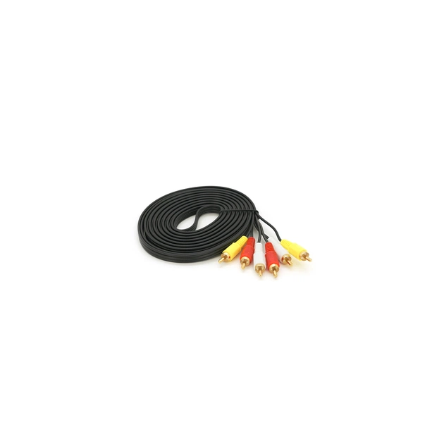 Кабель мультимедійний 3xRCA M to 3xRCA M 5.0m black Voltronic (YT-3хRCA(M)/3хRCA(M)-5.0G) - зображення 1