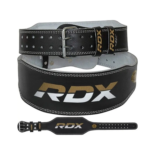 Атлетичний пояс RDX 6 шкіряний Black Gold S (WBS-6RB-S) - picture 1