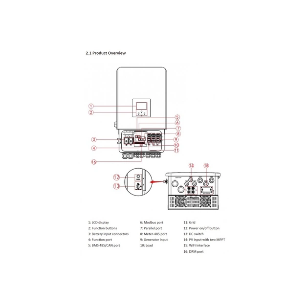 Сонячний інвертор Deye SUN-10K-SG05LP3-EU-SM2	10kW WiFi (SUN-10K-SG05LP3-EU-SM2) - picture 5