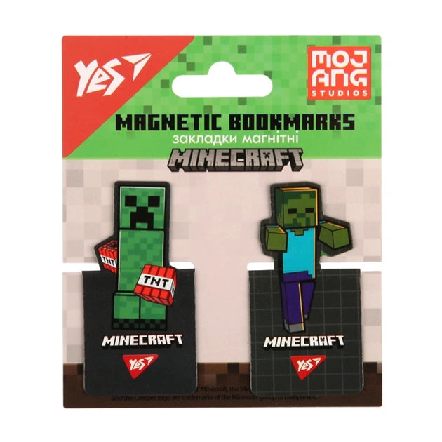 Закладки для книг Yes магнітні Minecraft, висікання, 2 шт (708397) - изображение 1
