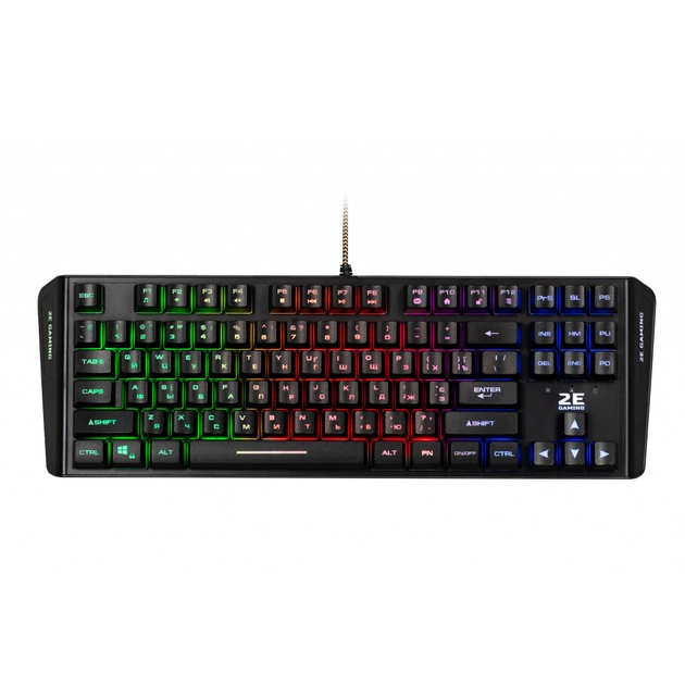 Клавіатура 2E KG355 LED 87key USB Black Ukr (2E-KG355UBK) - зображення 1