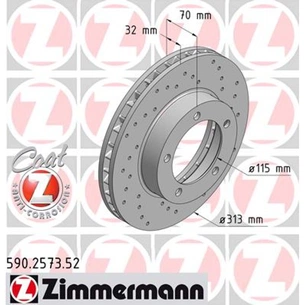 Гальмівний диск ZIMMERMANN 590.2573.52 зображення 1