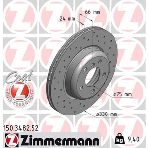 Гальмівний диск ZIMMERMANN 150.3482.52 зображення 1