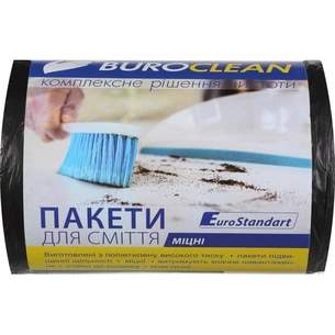 Пакети для сміття Buroclean EuroStandart міцні чорні 35 л 100 шт. (4823078922861) зображення 1