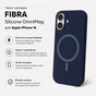 Чохол до мобільного телефона BeCover FIBRA Silicone OmniMag Apple iPhone 16 Deep Blue (716226) - зменшене зображення 3