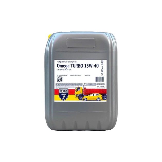 Моторна олива 7FLAGS Omega TURBO 15W-40 17,5л - зображення 1