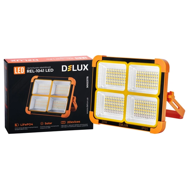 Прожектор Delux REL-1041 ( 3.7V 8000mAh) 288 LED 20Вт IP65 (90023178) - зображення 6