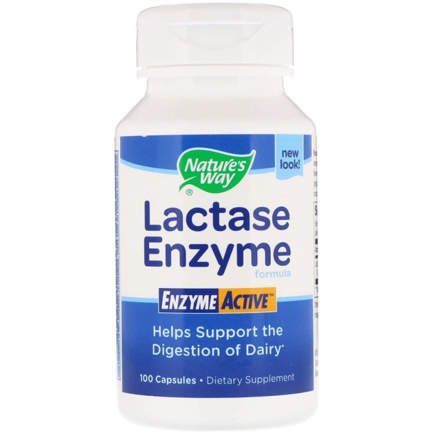 Вітамінно-мінеральний комплекс Nature's Way Формула ферменту лактази, Lactase Enzyme Formula, 100 капсул (NWY-47110) - изображение 1