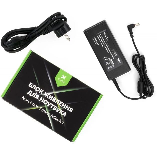 Блок живлення до ноутбуку Vinga Lenovo 90W 20V 4.5A 5.5*2.5 (VPA-2045-LN5525-101) - изображение 1