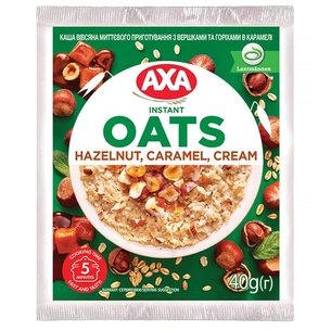 Їжа швидкого приготування АХА Каша Вівсяна з вершками та горіхами в карамелі 40 г (4820008128515) зображення 1