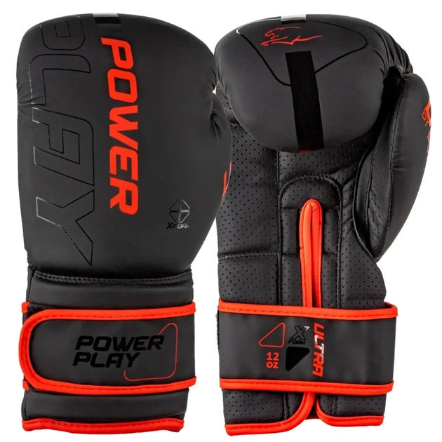 Боксерские перчатки PowerPlay 3024 Ultra Mat Chorno-Chervoni 8 untsiy (PP_3024_8oz_Bl/Red) - изображение 1