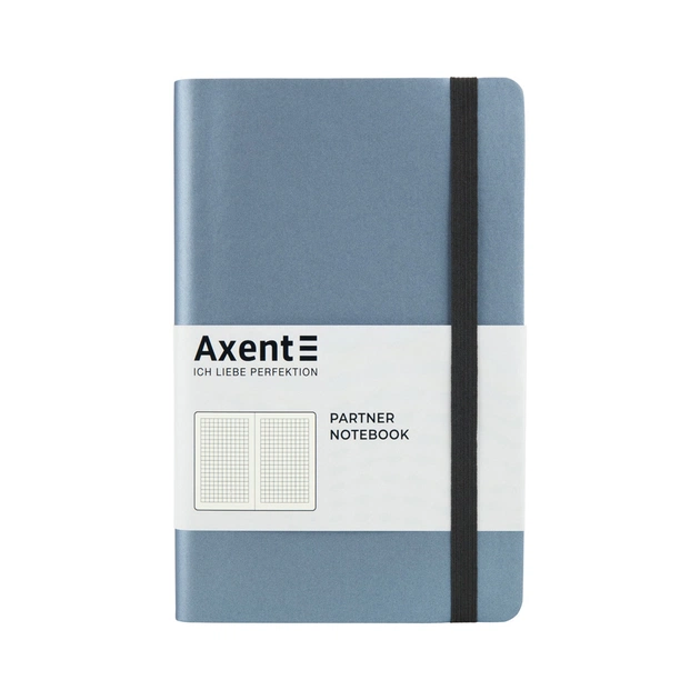 Блокнот Axent Partner Soft, 125х195, 96арк, кліт, срібно-синій (8206-14-A) - зображення 1