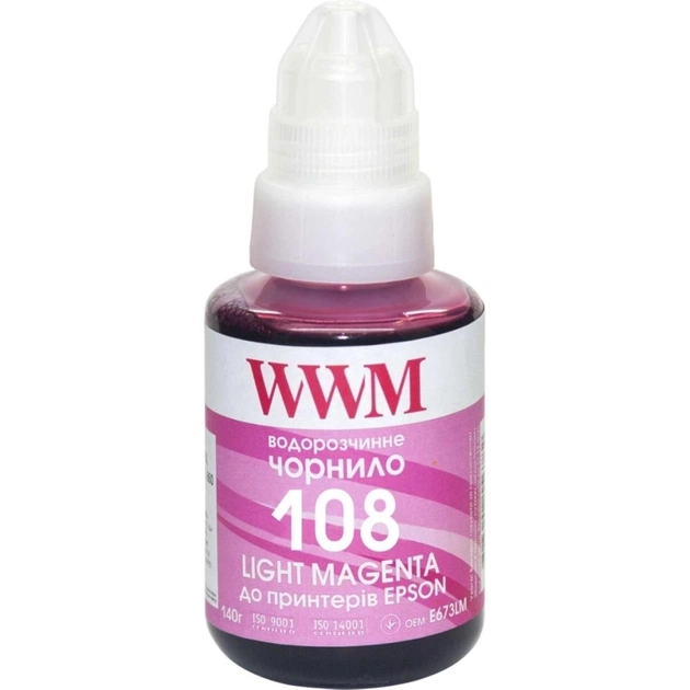 Чорнило WWM Epson L8050/L18050 140г Light Magenta KeyLock (E108LM) - зображення 1