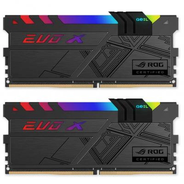 Модуль пам'яті для комп'ютера DDR4 16GB (2x8GB) 3000 MHz EVO X ROG Black RGB LED Geil (GREXR416GB3000C15ADC) - изображение 1