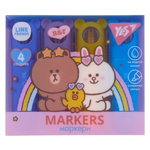 Набір маркерів Yes текстовий Line Friends 4 шт (391105) зображення 1
