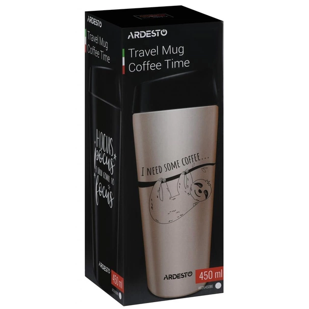 Термокружка Ardesto Coffee Time Bradypus 450 мл Beige (AR2645DBE) - зображення 7