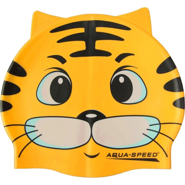 Шапка для плавания Aqua Speed Zoo 115-Cat 5529 жовтий кіт Діт OSFM (5908217655295) - изображение 1