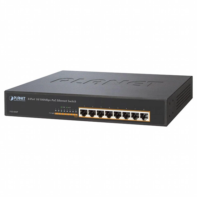 Комутатор мережевий Planet FSD-808P-EU - изображение 1