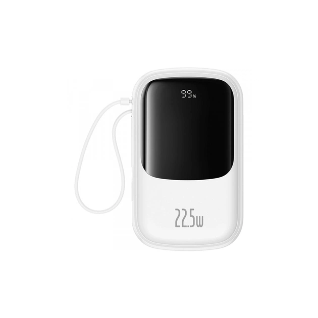 Батарея універсальна Baseus Qpow Pro+ 20000mAh 22,5W, PD/3.0, QC/3.0, FCP, AFC, built-in USB-C cable, white (P10067103213-00) - зображення 1